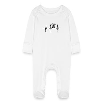 Heartbeat for cute squirrels - Baby Organic Sleepsuit with Scratch Mitts - white - Front
