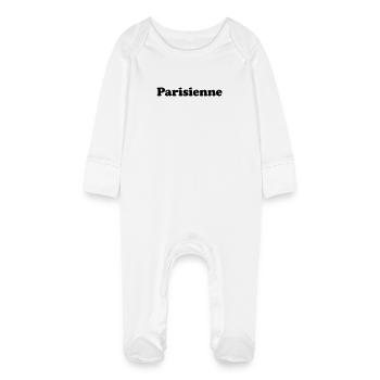 Parisienne - Ville de Paris au féminin  - Grenouillère bio avec gants Bébé - blanc - Devant