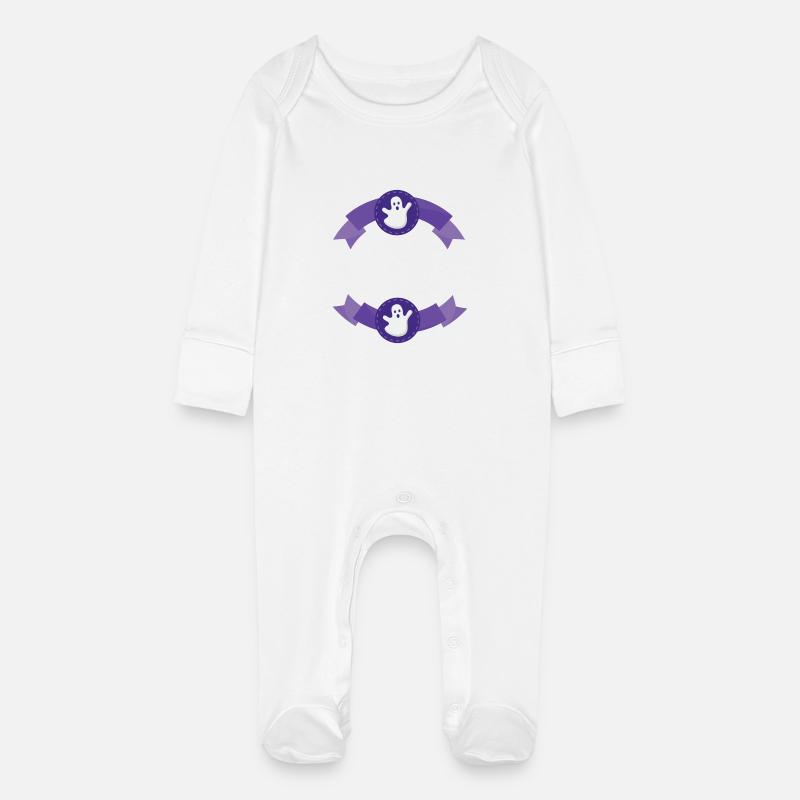 Halloween 4 - Grenouillère bio avec gants Bébé - blanc