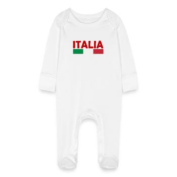 Italie - Grenouillère bio avec gants Bébé - blanc - Devant