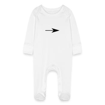 Flèche droite - Grenouillère bio avec gants Bébé - blanc - Devant