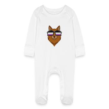 Asexuell Lgbt Somali Katze Asexualität - Baby Bio-Schlafanzug mit Kratzhandschuhen - Weiß - Vorne