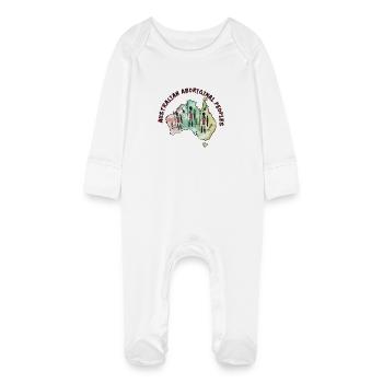 Aboriginal Peoples History - Baby Organic Sleepsuit with Scratch Mitts - white - Front