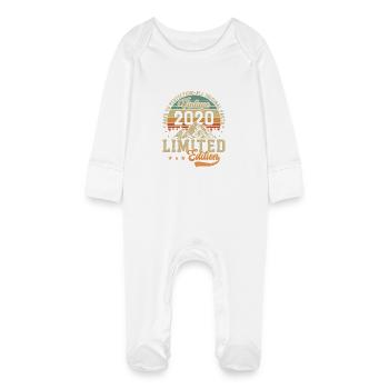 2020 - Baby Organic Sleepsuit with Scratch Mitts - white - Front