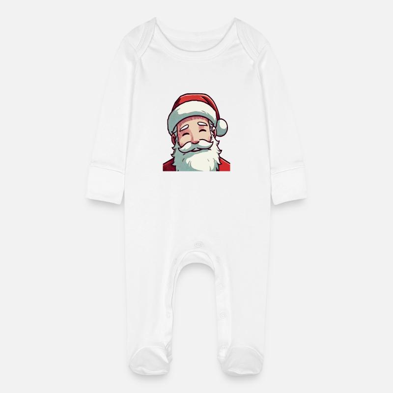 Père Noël - Grenouillère bio avec gants Bébé - blanc