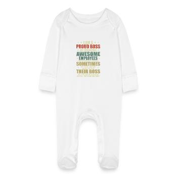 Humour, Citations cool, Fête des pères - Grenouillère bio avec gants Bébé - blanc - Devant