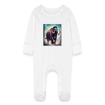 Mammouth majestueux - Grenouillère bio avec gants Bébé - blanc - Devant