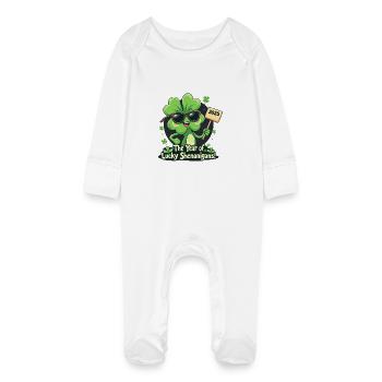 L’ANNÉE DE LA CHANCE - Grenouillère bio avec gants Bébé - blanc - Devant