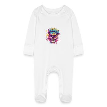 Crâne de Koch - Grenouillère bio avec gants Bébé - blanc - Devant