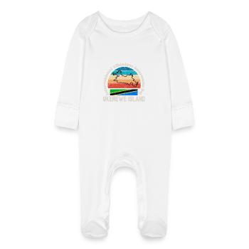 Albino Day Tanzania Flag Ukerewe Island Africa - Baby Organic Sleepsuit with Scratch Mitts - white - Front