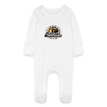 Bitcoin Maximalist - Design crypto élégant - Grenouillère bio avec gants Bébé - blanc - Devant
