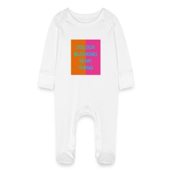 Farben mix - Baby Bio-Schlafanzug mit Kratzhandschuhen - Weiß - Vorne