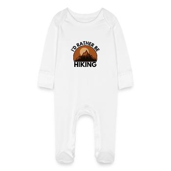 Lieber Wandern Spruch Wanderlust - Grenouillère bio avec gants Bébé - blanc - Devant