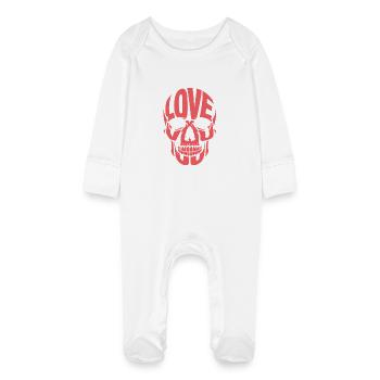 ÂNE D’AMOUR - Grenouillère bio avec gants Bébé - blanc - Devant