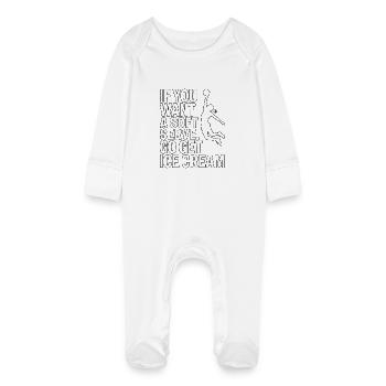 Soft-Serve? Dann ab zum Eis – Volleyball - Baby Bio-Schlafanzug mit Kratzhandschuhen - Weiß - Vorne