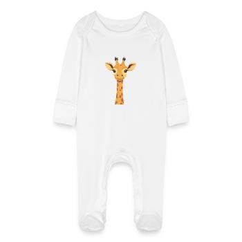Giraffe for children - Baby Organic Sleepsuit with Scratch Mitts - white - Front