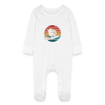 Retro Vintage Kiteboarden Surfen Avontuur Geschenken - Baby bio pyjama met krabwantjes - wit - Voor