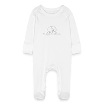 Citation de Montagne Motivationnelle Montagne Motivante - Grenouillère bio avec gants Bébé - blanc - Devant
