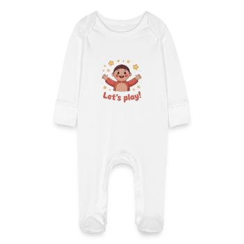 MARIONNETTES, JOUONS - Grenouillère bio avec gants Bébé - blanc - Devant