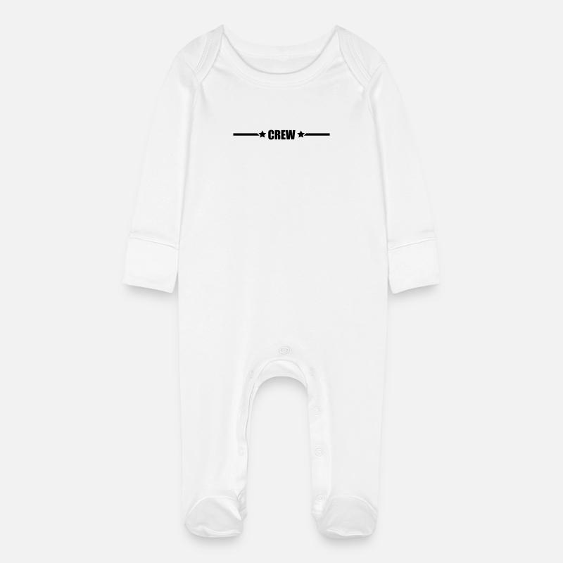 Crew - Baby Bio-Schlafanzug mit Kratzhandschuhen - Weiß