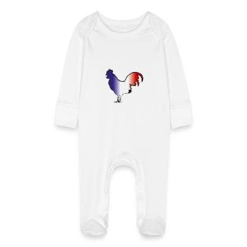 Coq Gaulois blanc - Grenouillère bio avec gants Bébé - blanc - Devant