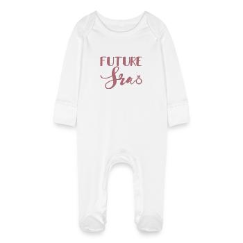 Future Sra. Engagement Party Bridal Shower Wedding - Baby Organic Sleepsuit with Scratch Mitts - white - Front
