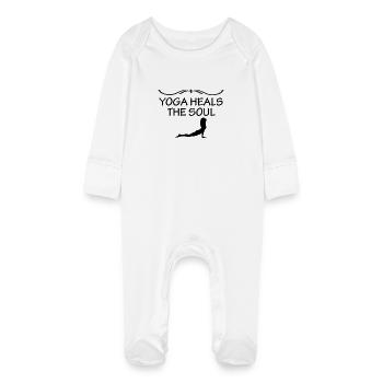 Yoga Meditation Spa Namaste - Baby Organic Sleepsuit with Scratch Mitts - white - Front