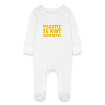 Plastic is not fantastic - Baby Bio-Schlafanzug mit Kratzhandschuhen - Weiß - Vorne
