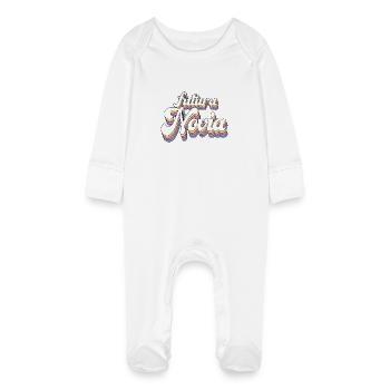 Futura Novia Girlfriend Engagement Wedding Gift - Baby Organic Sleepsuit with Scratch Mitts - white - Front
