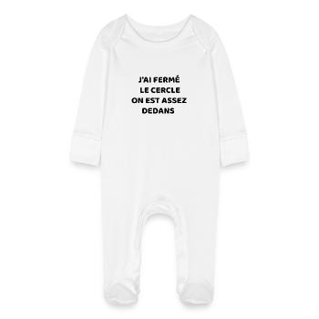 J'ai Fermé Le cercle - Grenouillère bio avec gants Bébé - blanc - Devant