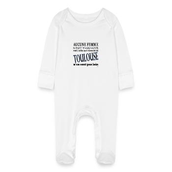 Parfaite de Toulouse - Grenouillère bio avec gants Bébé - blanc - Devant