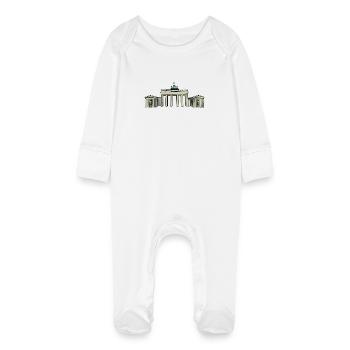 Porte de Brandebourg BERLIN c - Grenouillère bio avec gants Bébé - blanc - Devant
