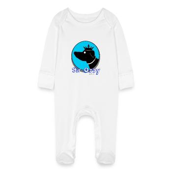 Sir Ozzy clothing - Baby Organic Sleepsuit with Scratch Mitts - white - Front