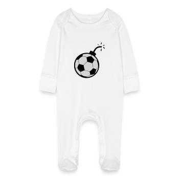 Soccer ball bomb soccer1 - Baby Organic Sleepsuit with Scratch Mitts - white - Front