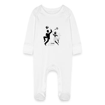 Braut - Paar Game over - Baby Bio-Schlafanzug mit Kratzhandschuhen - Weiß - Vorne