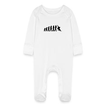 snowboard evolution - Baby Bio-Schlafanzug mit Kratzhandschuhen - Weiß - Vorne