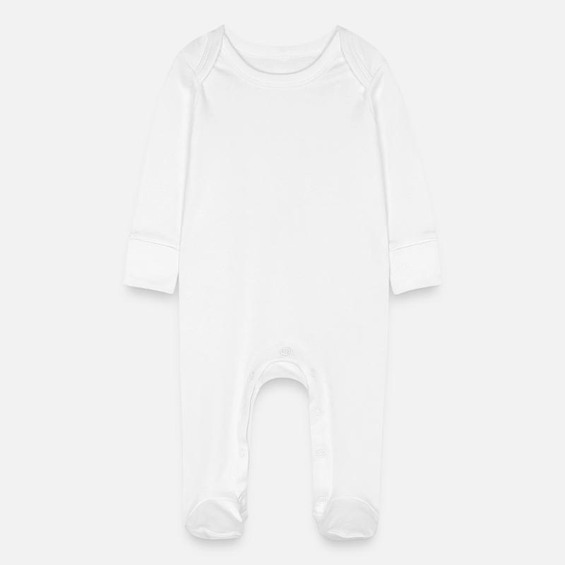 Eagle rays in flight mode - Baby Organic Sleepsuit with Scratch Mitts - white