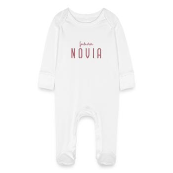Futura Novia Engagement Bridal Shower Wedding - Baby Organic Sleepsuit with Scratch Mitts - white - Front