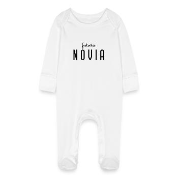 Futura Novia Engagement Bridal Shower Wedding - Baby Organic Sleepsuit with Scratch Mitts - white - Front
