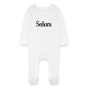 Señora Engagement Bride To Be Wedding Party - Baby Organic Sleepsuit with Scratch Mitts - white - Front