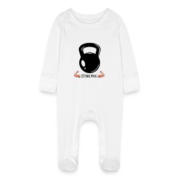 FORT – Simple. Puissant. Clair. - Grenouillère bio avec gants Bébé - blanc - Devant