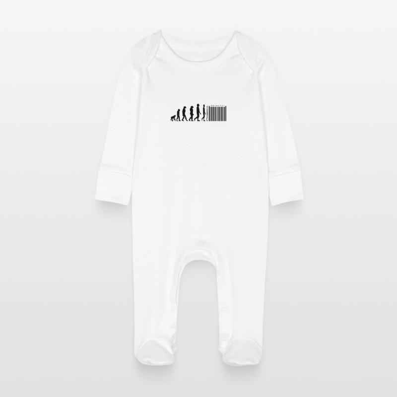 Evolution Strichcode Baby Bio-Schlafanzug mit Kratzhandschuhen