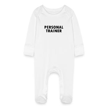Personal trainer - Grenouillère bio avec gants Bébé - blanc - Devant