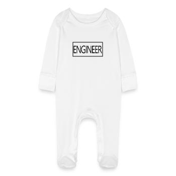 Ingenieur Stolzer Diplom-Ingenieurstudent - Baby Bio-Schlafanzug mit Kratzhandschuhen - Weiß - Vorne