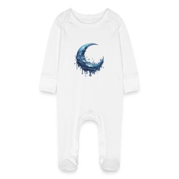 Lune fondante - Grenouillère bio avec gants Bébé - blanc - Devant