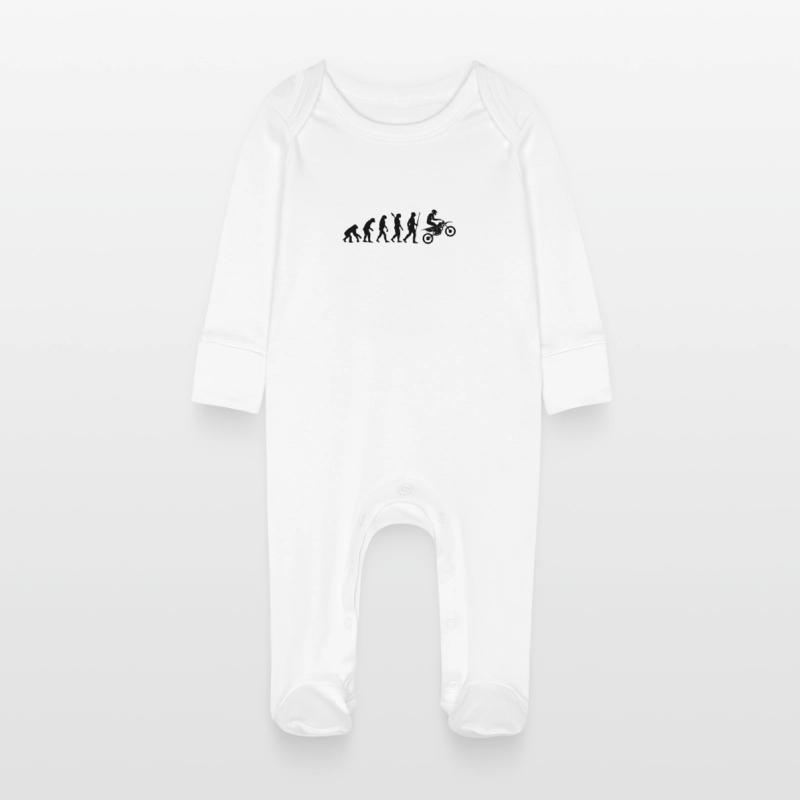 MOTORCYCLE EVOLUTION Baby Organic Sleepsuit with Scratch Mitts