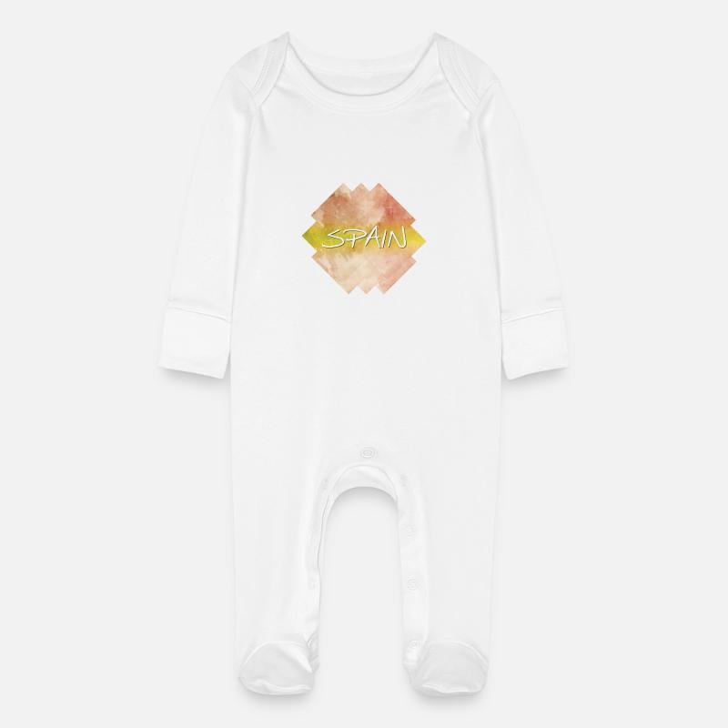 Espagne - Espagne - Grenouillère bio avec gants Bébé - blanc