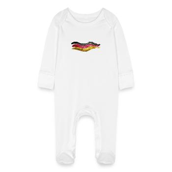 Germany Germany Flag Germany Flag World Cup - Baby Organic Sleepsuit with Scratch Mitts - white - Front