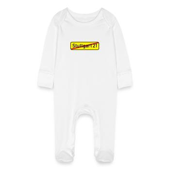Stuttgart 21 - Baby Organic Sleepsuit with Scratch Mitts - white - Front