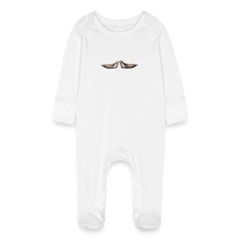 Gray seal - Gray seals - Gray Phoques - Baby Organic Sleepsuit with Scratch Mitts - white - Front
